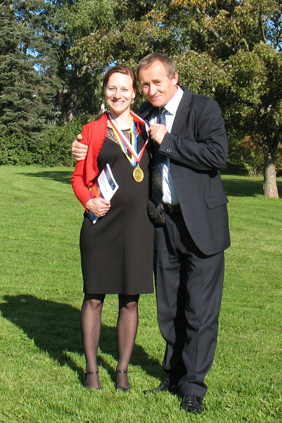 Z córką Agatą po obronie jej doktoratu z biologii w Stockholm University (Sztokholm, wrzesień 2011)
